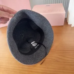 Miu Miu Charcoal Wool Bucket Hat Miu Miu | Accessories | Miu Miu Charcoal Wool Bucket Hat  main image 2